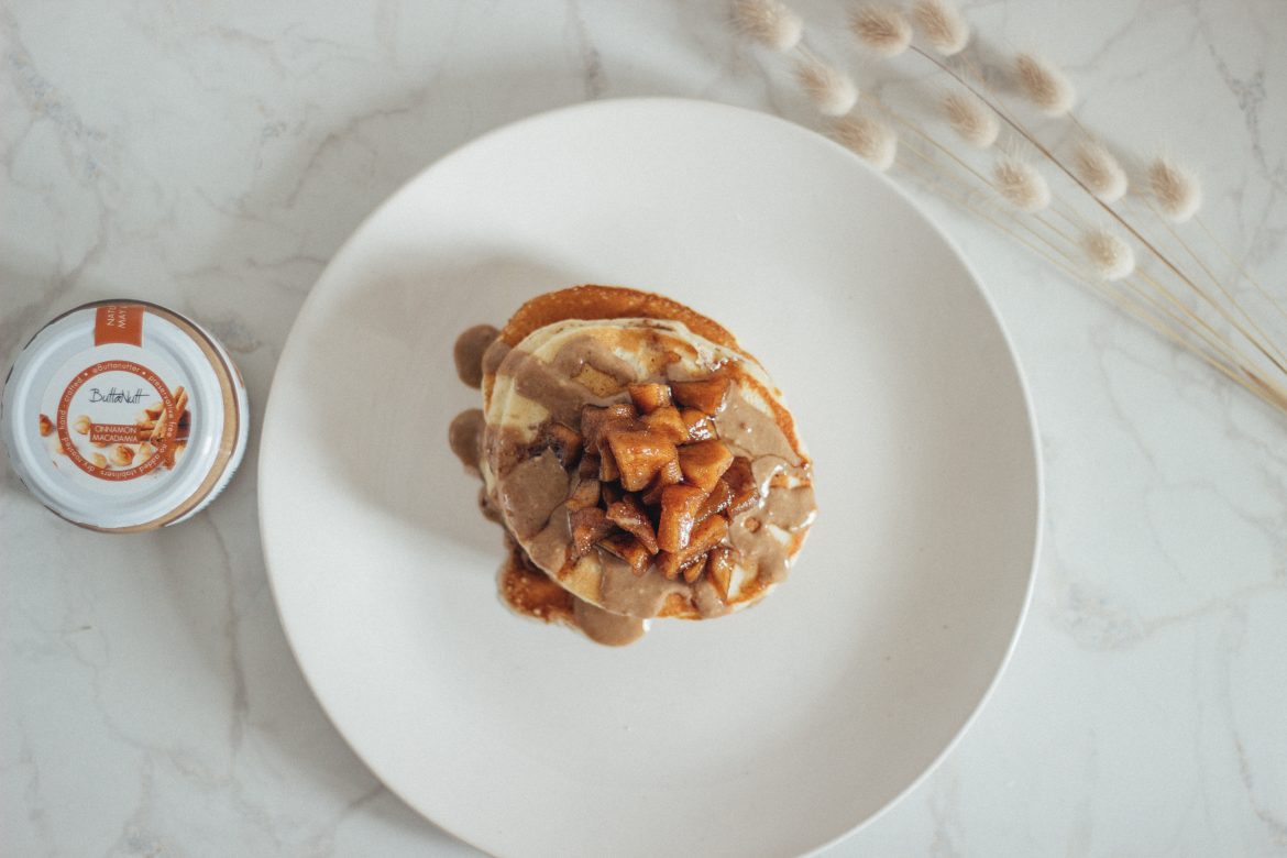 Buttermilk Pancakes with Apple & Cinnamon Topping